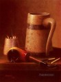 Bodegón con pipa y taza William Harnett